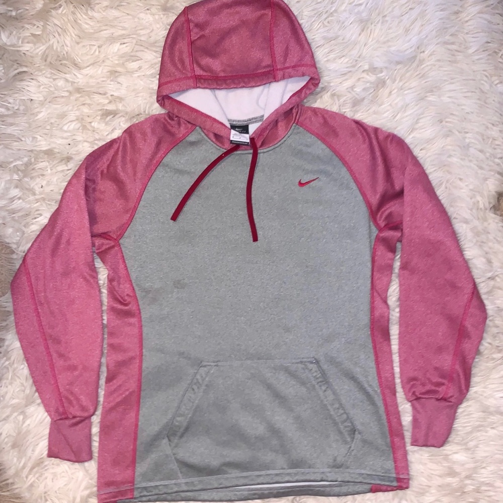 Red and gray thermal fit Nike sweatshirt